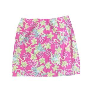 Bundle of 2 Vintage Lilly Pulitzer Pink and Yellow Floral Mini Skirts